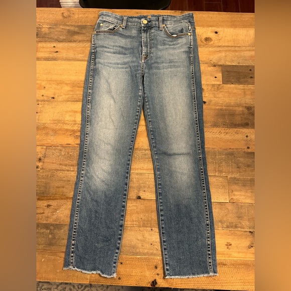 7FAM Vintage Straight Jeans Cropped High Waist - Picture 2 of 6